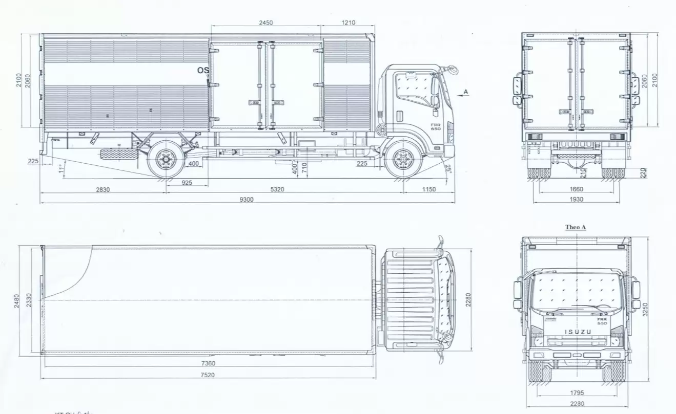 BẢNG VẼ CHI TIẾT XE TẢI ISUZU